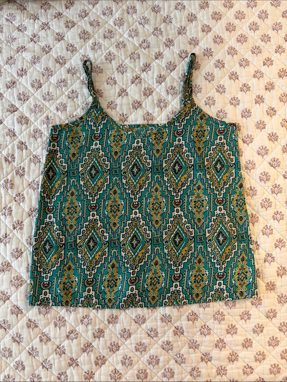 Hollister Geometric Teal Sleeveless Cami Top - Women's